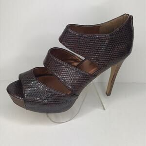 Just Fabulous Faux snakeskin Stilettos Sz 9 Peep Toe